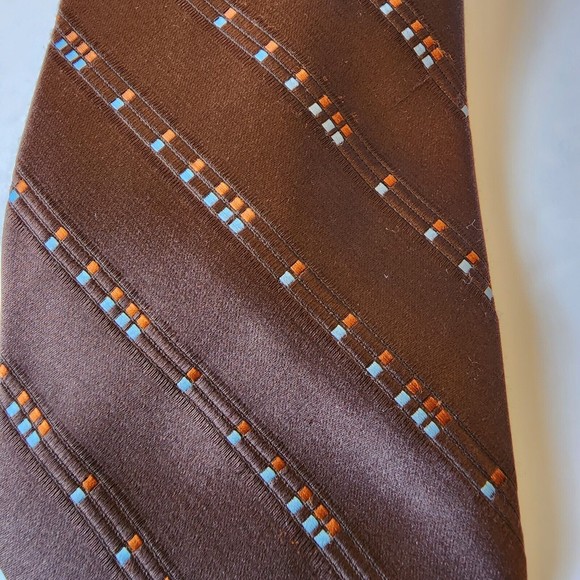 Vintage Christian Dior Brown Orange and Blue Necktie - Picture 7 of 10